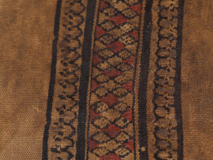Coptic Red and Brown Wool Fragment with Geometric Decoration