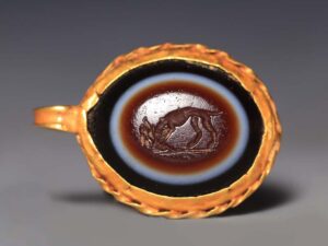 hunting scene roman intaglio iv