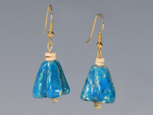 ancient egyptian faience lotus amulet earrings 6