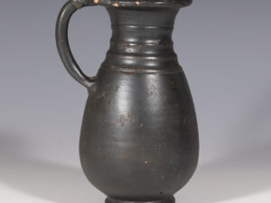 ancient greek black-glazed terracotta olpe