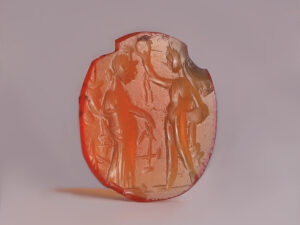 ancient roman carnelian intaglio mercury fortuna