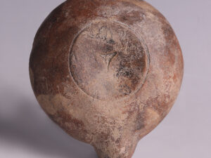 ancient roman terracotta oil lamp with rabbits and dogs 2