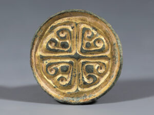 Anglo-Saxon Gilt-Bronze Saucer Brooch with Floriated Cruciform Motif