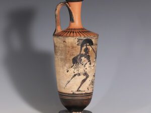 attic white ground lekythos beldam painter athena between warriors