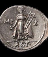 augustus ar denarius bc actium victory