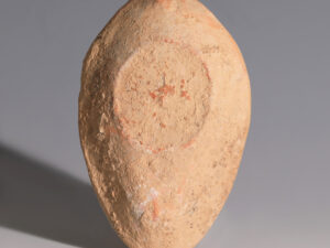 byzantine terracotta slipper oil lamp with cross