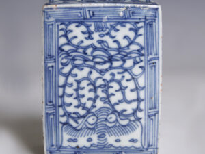 chinese qing dynasty blue and white box a