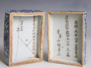chinese qing dynasty blue and white box b