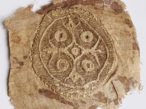 coptic textile roundel with floral motif 1