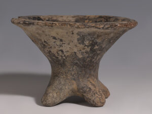 early etruscan villanovan impasto ware four footed cup