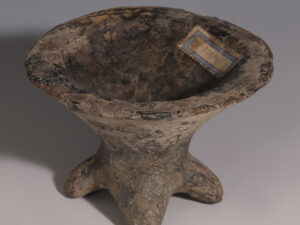 early etruscan villanovan impasto ware four footed cup