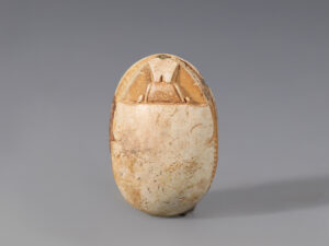 egyptian canaanite steatite scarab with falcon headed sphinx