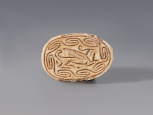 egyptian canaanite steatite scarab with falcon headed sphinx