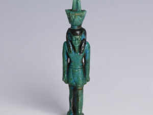 egyptian glazed faience amulet of nefertem