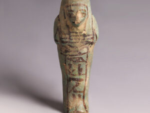 egyptian green faience shabti hieroglyph inscription