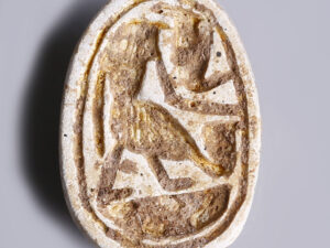 egyptian steatite scarab with horus