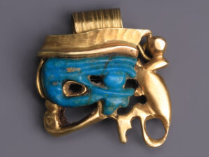 egyptian wedjat eye pendant with uraeus