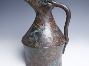 etruscan bonze vessel with snake handle