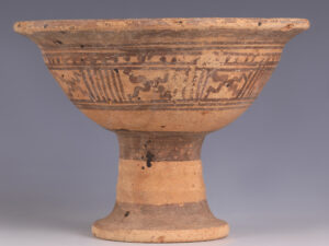 indus valley terracotta chalice geometric decoration