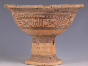 indus valley terracotta chalice geometric decoration