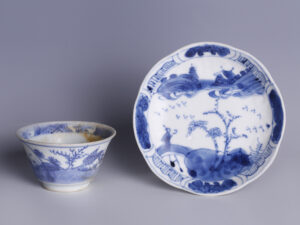 kangxi blue white saucer teacup set 1