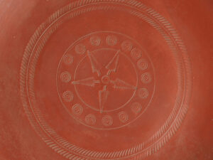 large roman redware bowl with geometric design 2