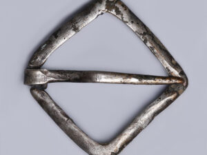late medieval silver lozenge frame brooch