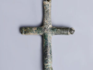 late roman byzantine bronze cross pendant