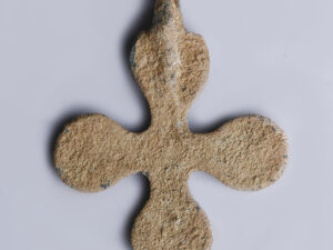 late roman-byzantine bronze cross pendant with circle finials