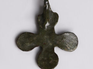 late roman-byzantine bronze cross pendant with circular finials b