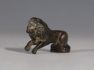 ancient roman bronze lion finial