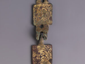 medieval gilt bronze heraldic harness pendant suspension mount