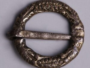 medieval silver gilded ring brooch 1