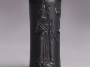 old babylonian haematite cylinder seal