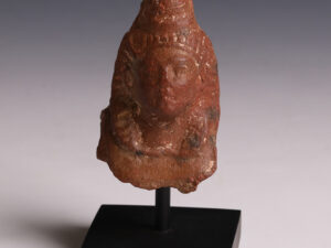 romano-egyptian votive terracotta sphinx head