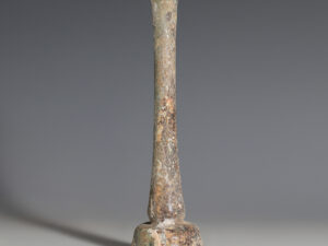 roman aqua glass candlestick unguentarium