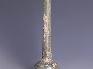 roman aqua glass candlestick unguentarium