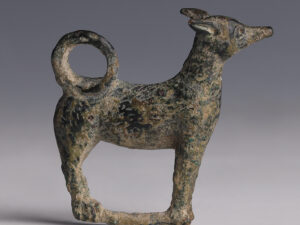 roman bronze dog statuette