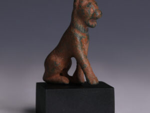 roman bronze sitting dog statuette