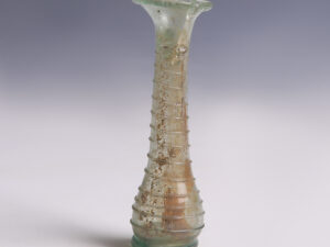 roman glass cosmetic flask with trail decorations