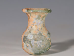 roman green glass iridescent flask