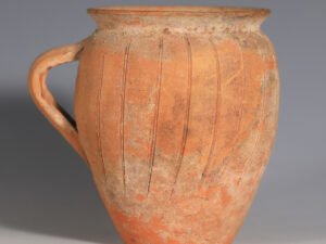roman north african redware mug incised decoration