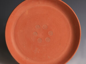 roman redware bowl with six circles