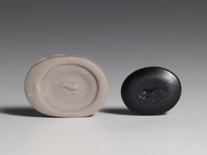 roman sard intaglio with leaping animals