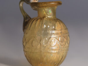 roman sidonian yellow glass flask