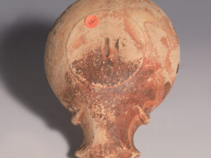 roman terracotta oil lamp with kanthros and herms 2