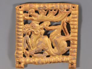 scythian gold applique of a recumbent stag