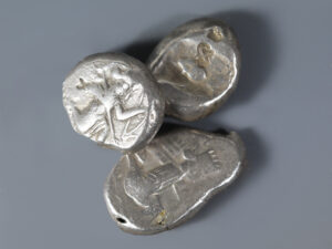 selection of silver sigloi from the achaemenid empire