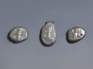 selection of silver sigloi from the achaemenid empire