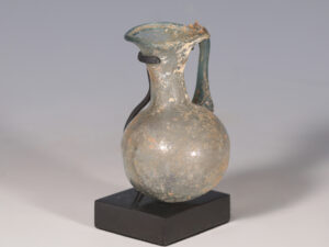 small roman blue glass jug 3